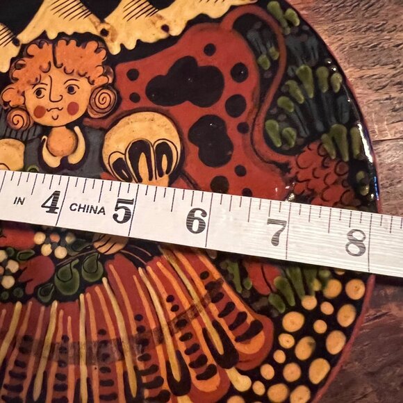 Hand-Painted Swiss Reber Pottery Wall Plate With Girl And Cow - Picture 4 of 6